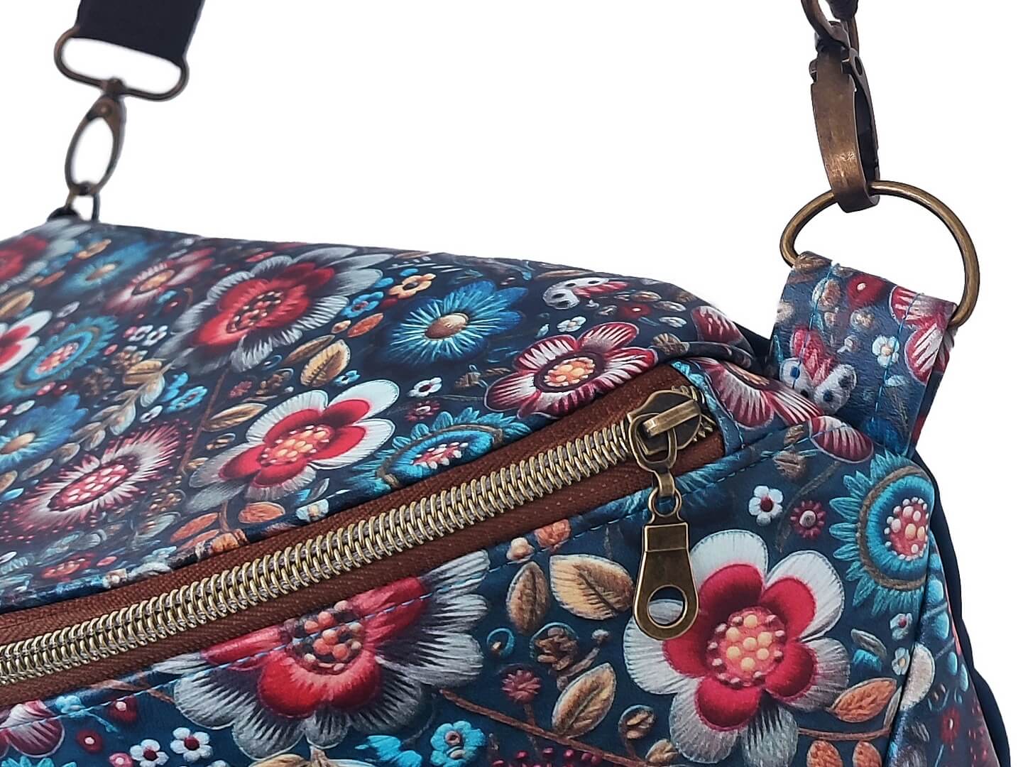 Dámská crossbody ledvinka Wyczawski květinová zip a popruh